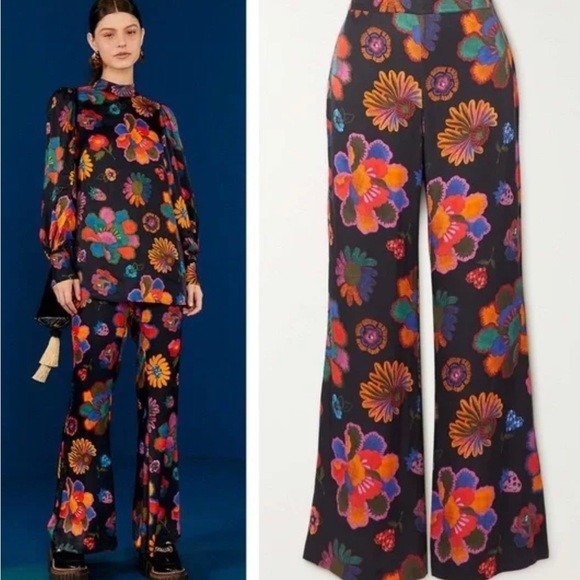 FARM Rio Pants - Anthropologie‎ Farm Rio Garden Flare Pants Size S